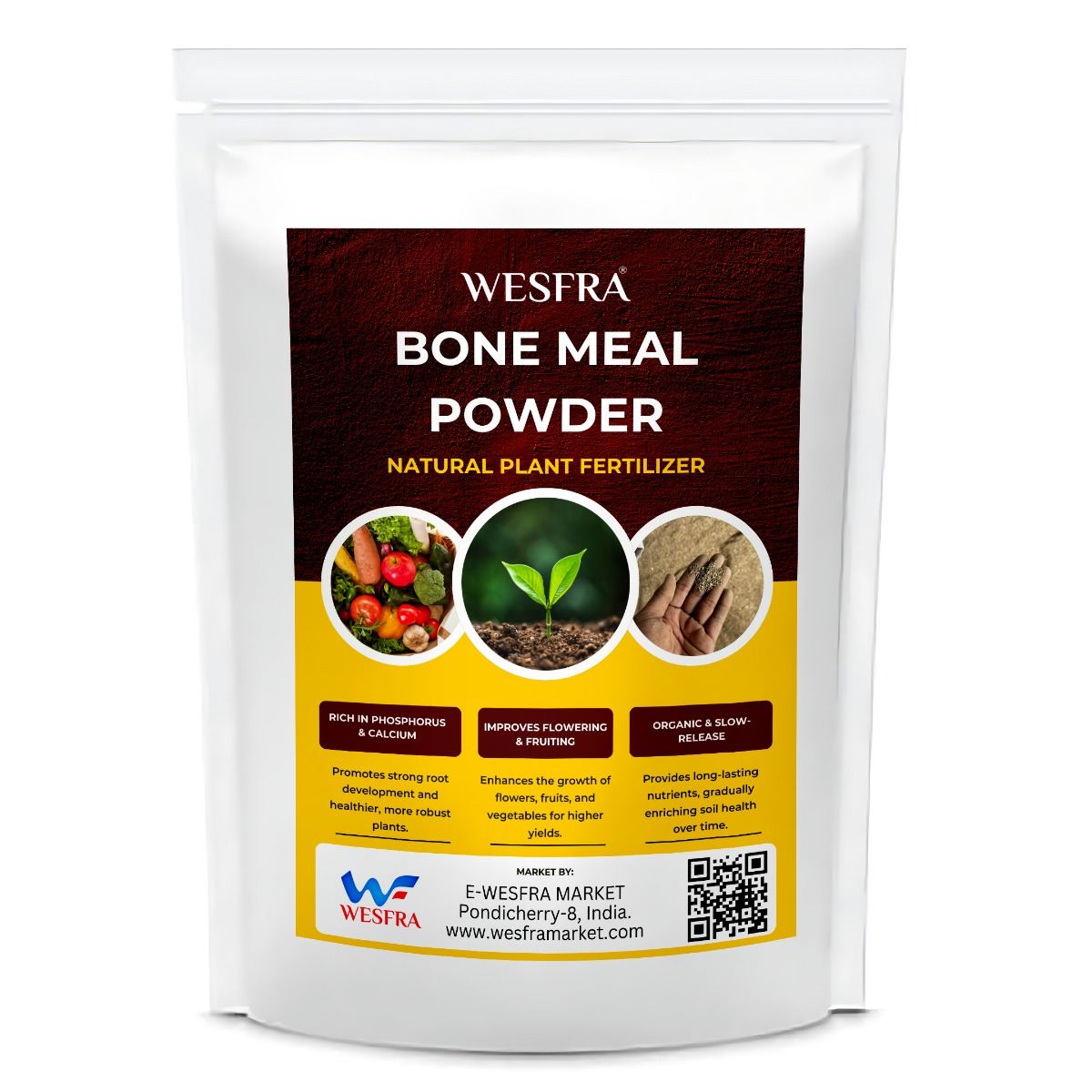 Bone Meal: 900 g Phosphorus + Calcium Fertilizer for All Plants