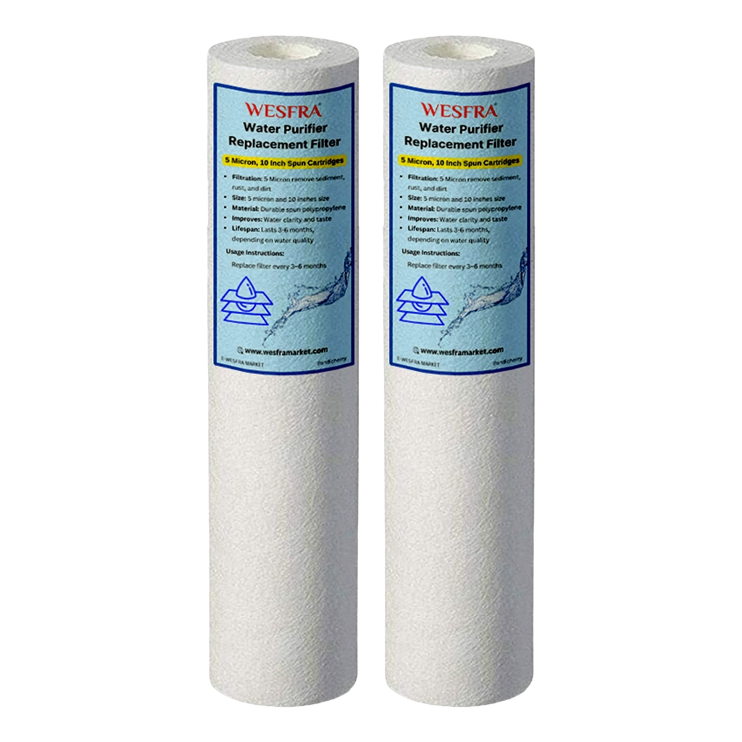 Water Purifier Spun Filter 5 Micron, 10 Inch (Pack of 2) Removes Dirt, Dust and Impurities
