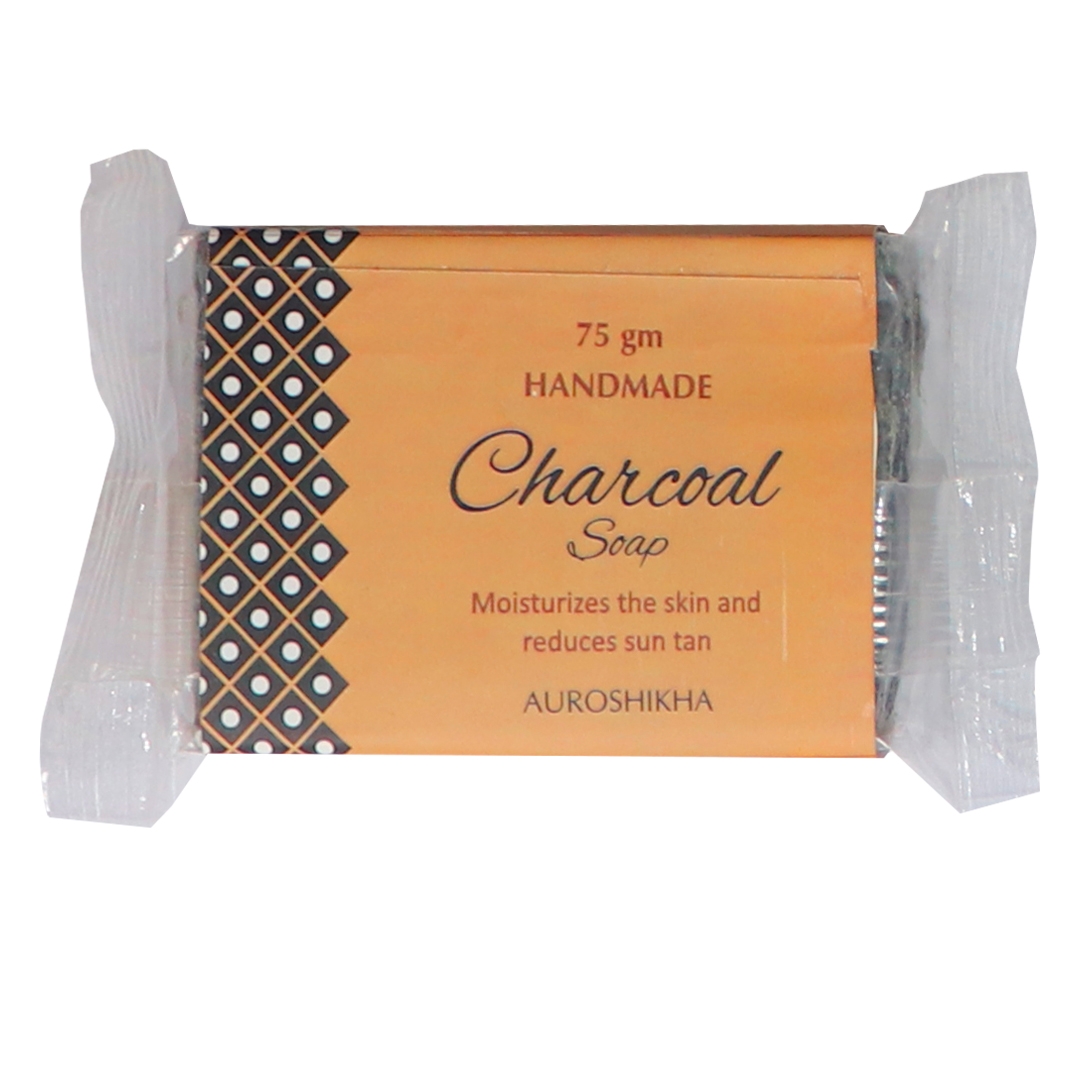 Auroshikha Charcoal 75g Handmade Bath Soap Pack of 6