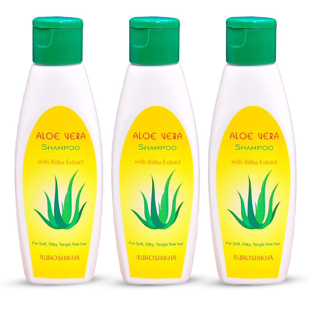 Aloe Vera and Ritha Shampoo, 100ml, Pack of 3 for All Hair Types
