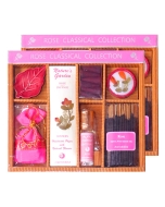 Rose Classical Collection Set (Pack of 2) Rose Cones | Perfume Oil | Scented Sachet | Perfumed Candle | Incense Sticks | Incense Stand