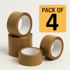 WESFRA Brown BOPP Packing Tape, 3 inch/65 Meter (Pack of 4 pcs) Strong Adhesive
