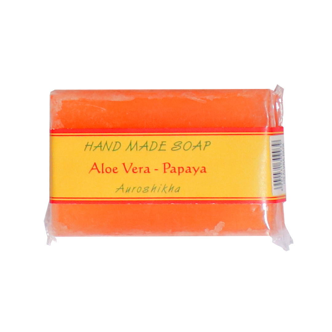 Auroshikha Papaya & Aloe Vera Handmade Soap: 75 g, Pack of 6