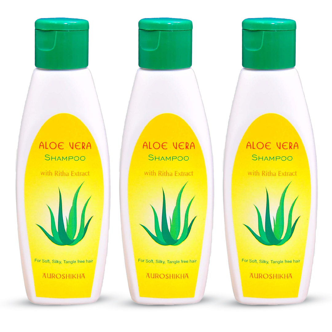 Aloe Vera and Ritha Shampoo, 100ml, Pack of 3 for All Hair Types
