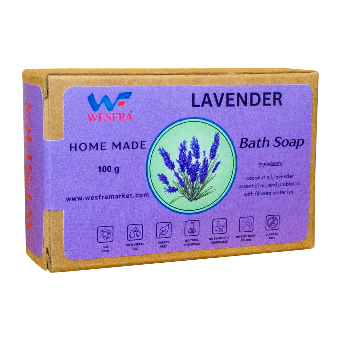 WESFRA Lavender Homemade Soap, 100g, Pack of 6 – Natural, Moisturizing & Handmade