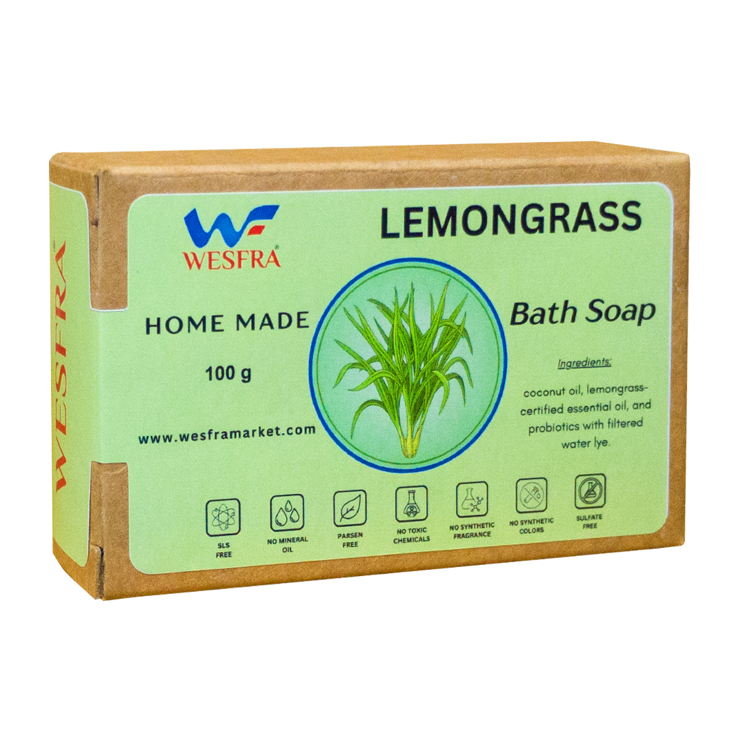 WESFRA Lemongrass Homemade Soap, 100g, Pack of 6 – Natural Refreshing Cleanse