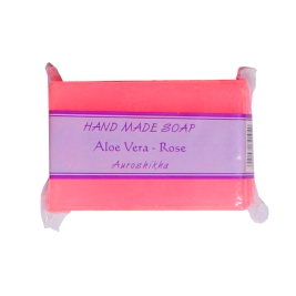 Rose Aloe Vera Handmade Soap: 75 g, Pack of 6